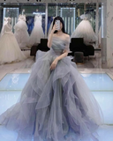 Diynav A-line Tulle Prom Dress,Elegant Evening Gown HZ1017