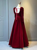Diynav A Line Red Velvet Prom Dress Sweatheart Party Dress Brithday Ball Gown HZ1017