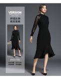 Diynav Women's Clothing 2025 Early Spring New Fashion Temperament Long-Sleeved Fishtail Dress