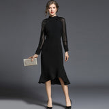 Diynav Women's Clothing 2025 Early Spring New Fashion Temperament Long-Sleeved Fishtail Dress
