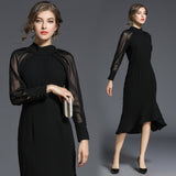 Diynav Women's Clothing 2025 Early Spring New Fashion Temperament Long-Sleeved Fishtail Dress