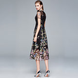 Diynav Yarn Embroidery Dress Women's Summer 2025 New Thin Round Neck-Curdling Temperament Super Fairy Skirt