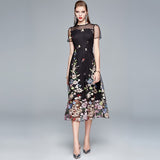 Diynav Yarn Embroidery Dress Women's Summer 2025 New Thin Round Neck-Curdling Temperament Super Fairy Skirt