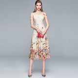Diynav Yarn Embroidery Dress Women's Summer 2025 New Thin Round Neck-Curdling Temperament Super Fairy Skirt