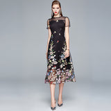 Diynav Yarn Embroidery Dress Women's Summer 2025 New Thin Round Neck-Curdling Temperament Super Fairy Skirt