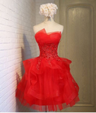 Diynav A-line lace strapless short homecoming dresses HZ1017