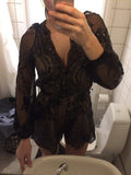 Diynav New Deep V-Neck Sexy Lierie Squin Champagne Gold Rope Lian Pants Shorts Women
