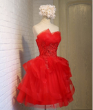 Diynav A-line lace strapless short homecoming dresses HZ1017