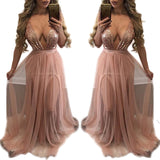 Diynav Burst Fashion Sexy Mesh Splicing With Leek Sling Ribbon Bare Back Dress