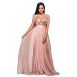 Diynav Burst Fashion Sexy Mesh Splicing With Leek Sling Ribbon Bare Back Dress