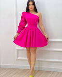Diynav A-line One Sleeve Homecoming Dress,Party Dress HZ1017
