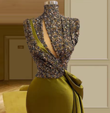 Diynav neck vintage evening dresses long sparkly vintage elegant evening gowns HZ1017