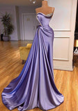 Diynav beaded evening dresses long elegant mermaid purple satin modest amazing sleeveless formal party dresses HZ1017