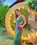 Diynav A-line V Neck Long Evening Dress Fashion Formal Dress HZ1017