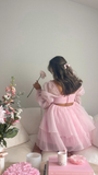 Diynav A-line Puffy Dress Pink Homecoming Dress HZ1017