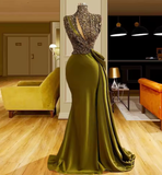 Diynav neck vintage evening dresses long sparkly vintage elegant evening gowns HZ1017