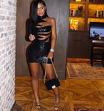 Diynav Birthday Outfit Dress Black Sequins Short Homecoming Dress , Sexy Party Dress HZ1017