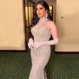 Diynav Mermaid Halter Sleeveless With Gloves Beaded Evening Gowns 2025 Elegant Party Dresses For Women HZ1017