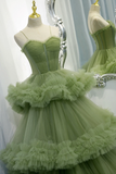 Diynav Tulle Long Prom Dresses, A-Line Formal Evening Dresses HZ1017