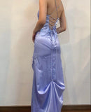 A-line Spaghetti Straps Prom Dress With Slit HZ1108
