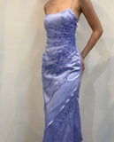 A-line Spaghetti Straps Prom Dress With Slit HZ1108