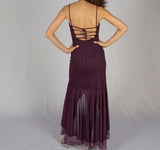 A-line Sweetheart High Low Party Dress, Purple Spaghetti Straps Prom Dress HZ1108