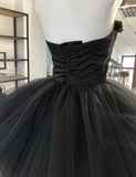 A-line Sweetheart Corset Tulle Strapless Prom Dress HZ1108