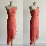 Fairytale Light Green Simple Bodycon Party Dresses Elegant One Shoulder Chiffon Applique Beaded Prom Dress HZ1108