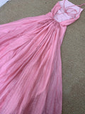 Cute Pink A-Line Chiffon Spaghetti Strap Backless Long Prom Dress Party Dress HZ1108