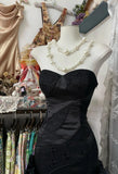 Black Temperament Sweetheart Neck Mermaid Satin Prom Dress Birthday Dress Formal Evening Dress HZ1108