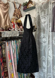 Stunning Black Halter Neck Jacquard Velvet A-Line Backless Party Dresses HZ1108