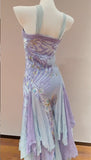 Exotic Vintage Purple Halter Chiffon A-Line Beaded Prom Dresses Unique Evening Gowns HZ1108