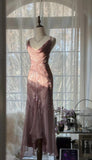 Retro Dusty Pink Spaghetti Straps Mermaid Chiffon Beading Prom Dresses Elegant Party Dress HZ1108