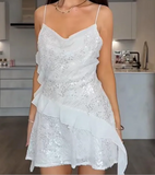 Fashion Blue Sheath Spaghetti Strap Short Outdoor Party Outfit Summer Birthday Dresses HZ1108