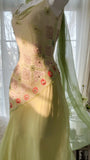 Fairytale Green Spaghetti Straps Vintage Party Dress Sheath Chiffon Beaded Short Prom Dresses HZ1108