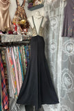 Glam Black Scoop Sheath Chiffon Long Prom Dresses Backless Formal Evening Gowns HZ1108