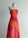 Gorgeous Orange Strapless A-Line Chiffon Satin Ball Dress Formal Evening Gowns HZ1108