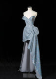 Elegant Silver Sweetheart Neck A-Line Sequins Long Prom Dresses Formal Evening Gowns HZ1108