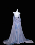 Elegant Gray Purple Sweetheart Mermaid Satin Mask Prom Dresses Formal Evening Gowns HZ1108