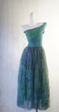 Fairytale Forest Green One Shoulder A-Line Chiffon Party Dress HZ1108