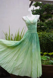 Sweet Gradient Green Spaghetti Strap A-Line Long Party Dress Birthday Prom Dress HZ1108