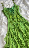 Stunning Bud Green Spaghetti Straps Bodycon Beaded Chiffon Short Prom Dresses Vintage Party Dresses with Appliques HZ1108