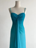 Glitter Gradient Blue Spaghetti Straps Sheath Chiffon Prom Dresses Evening Dress Gowns HZ1108