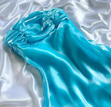 Stunning Blue Satin Strapless A-Line Prom Dresses Birthday Evening Dresses HZ1108