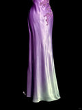 Elegant Purple V-neck Mermaid Satin Backless Prom Dresses Formal Evening Gowns HZ1108