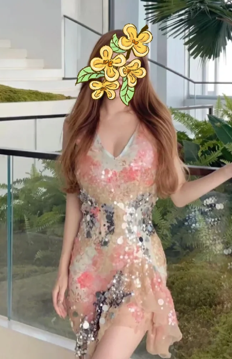 Stunning V-neck Bodycon Party Dress Sequin Chiffon Short Prom Dresses Sparkly Homecoming Dresses HZ1108