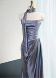 Elegant Strapless Sheath Satin Prom Dresses Formal Evening Gowns HZ1108