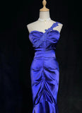Elegant Purple Sweetheart Mermaid Satin Long Prom Dresses Formal Evening Gowns HZ1108