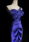 Elegant Purple Sweetheart Mermaid Satin Long Prom Dresses Formal Evening Gowns HZ1108
