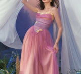 Fairytale Purple A-Line Spaghetti Straps Tulle Prom Dresses Formal Evening Gowns with 3D Appliques HZ1108